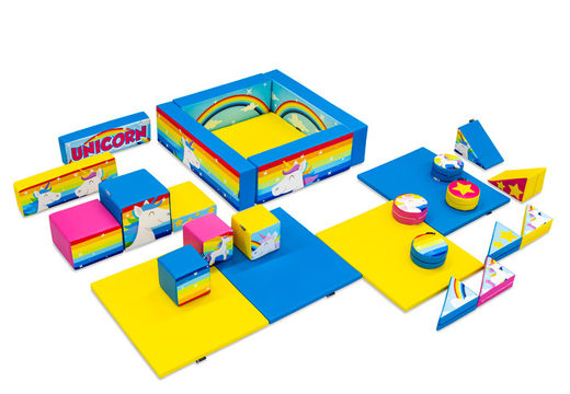 Zestaw zabaw XL w klimacie jednorożca z kolorowymi klockami do zabawy