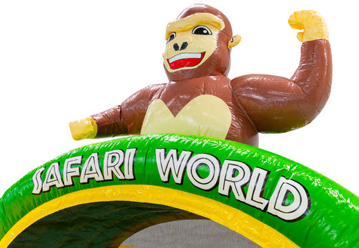 Figura 3D na dmuchanym Dubbelslide temat małpa Safari Gorilla